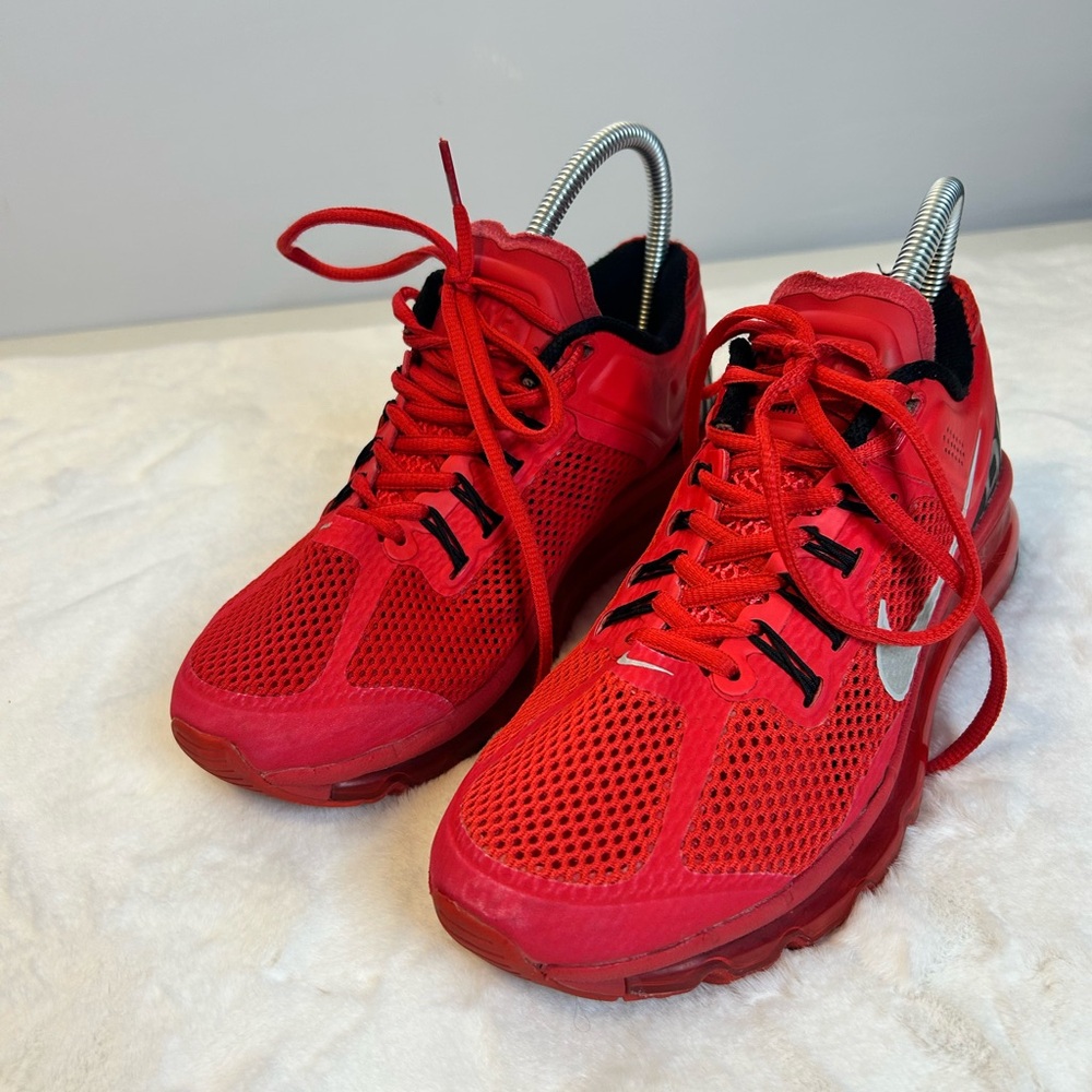 Nike Air Max Womens 8 Red Black Running Shoes Cushion Athletic Sneaker - Picture 12 of 15